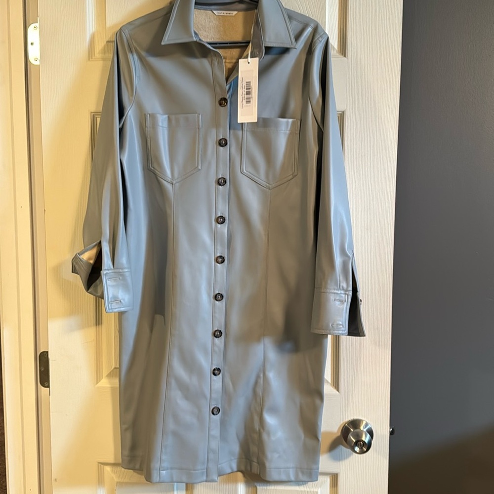 🦷Yaya Women Long Sleeve Faux Leather dress